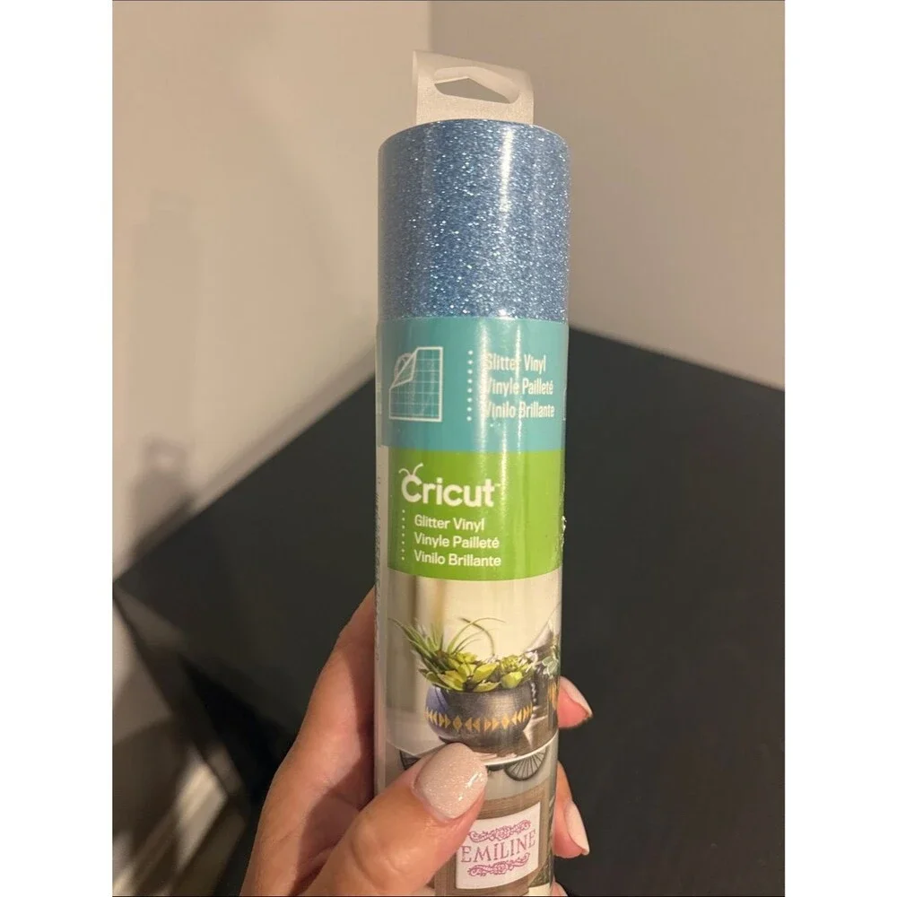 Cricut Sky Blue Glitter Vinyl Roll Adhesive Craft Vinyl for Cricut & Silhouette